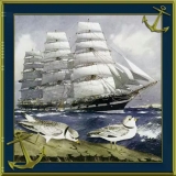 Balení ubrousků 33x33 - Loď na moři