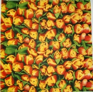 Ubrousek květiny - červenožluté tulipány 
