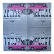 Ubrousek dopravní prostředky - růžový trabant