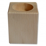 Dřevěný svícen hranatý 7 cm - buk