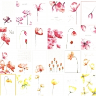 Papír na scrapbooking - květinové kartičky