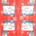 Ubrousek vánoční - sněhuláci v červeném rámečku