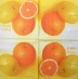 Ubrousek ovoce - pomeranče na žlutém