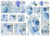 Rýžový papír na decoupage - modré květy